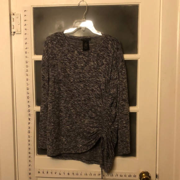 DesignHistory Gray Long Sleeve Tie Front Sweater - Picture 1 of 4